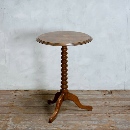 Antique Oak Bobbin Turned Tripod Side Table