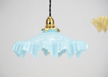 French Speckle Blue Glass Snowflake Pendant Light