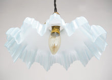 French Speckle Blue Glass Snowflake Pendant Light