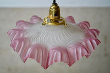 Vintage French Glass Pendant Light Red