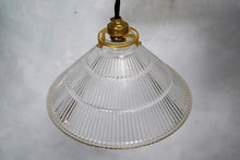Vintage French Glass Cone Pendant Light Shade