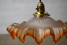 Vintage French Orange Glass Pendant Light Shade