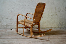Mid Century Wicker Rattan Rocking Chair