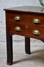 Antique Victorian Two Drawer Side Table