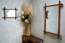 Large Antique French Faux Bamboo Mirror