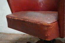 Vintage Leather Art-Deco Tilt and Swivel Desk Chair
