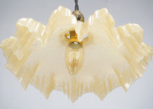 French Speckle Yellow Glass Snowflake Pendant Light