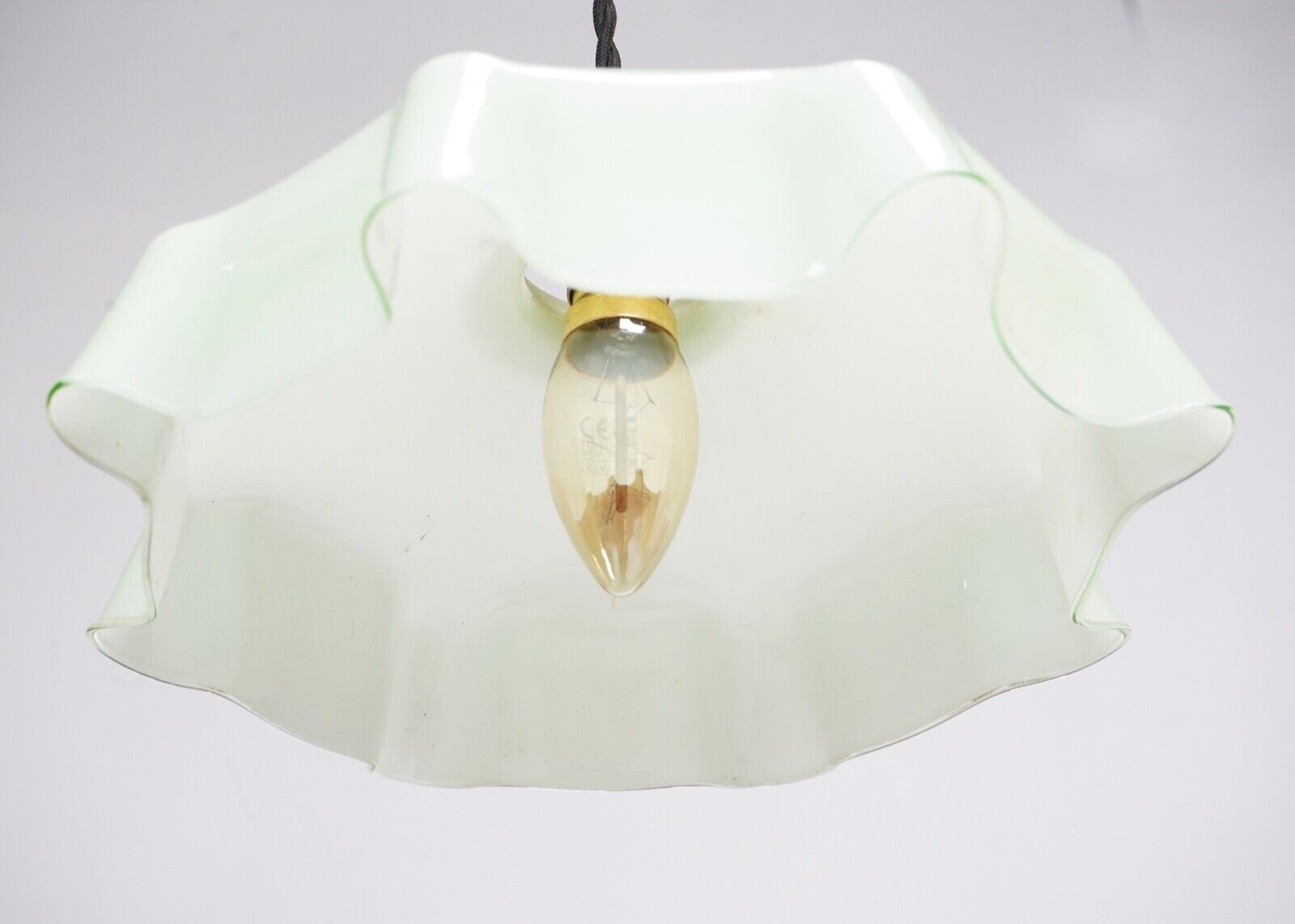 French Green Glass Ribbon Edge Pendant Light – Stowaway London