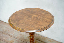 Antique Oak Bobbin Turned Tripod Side Table
