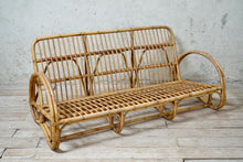 Vintage Mid Century Wicker Three Seater Sofa