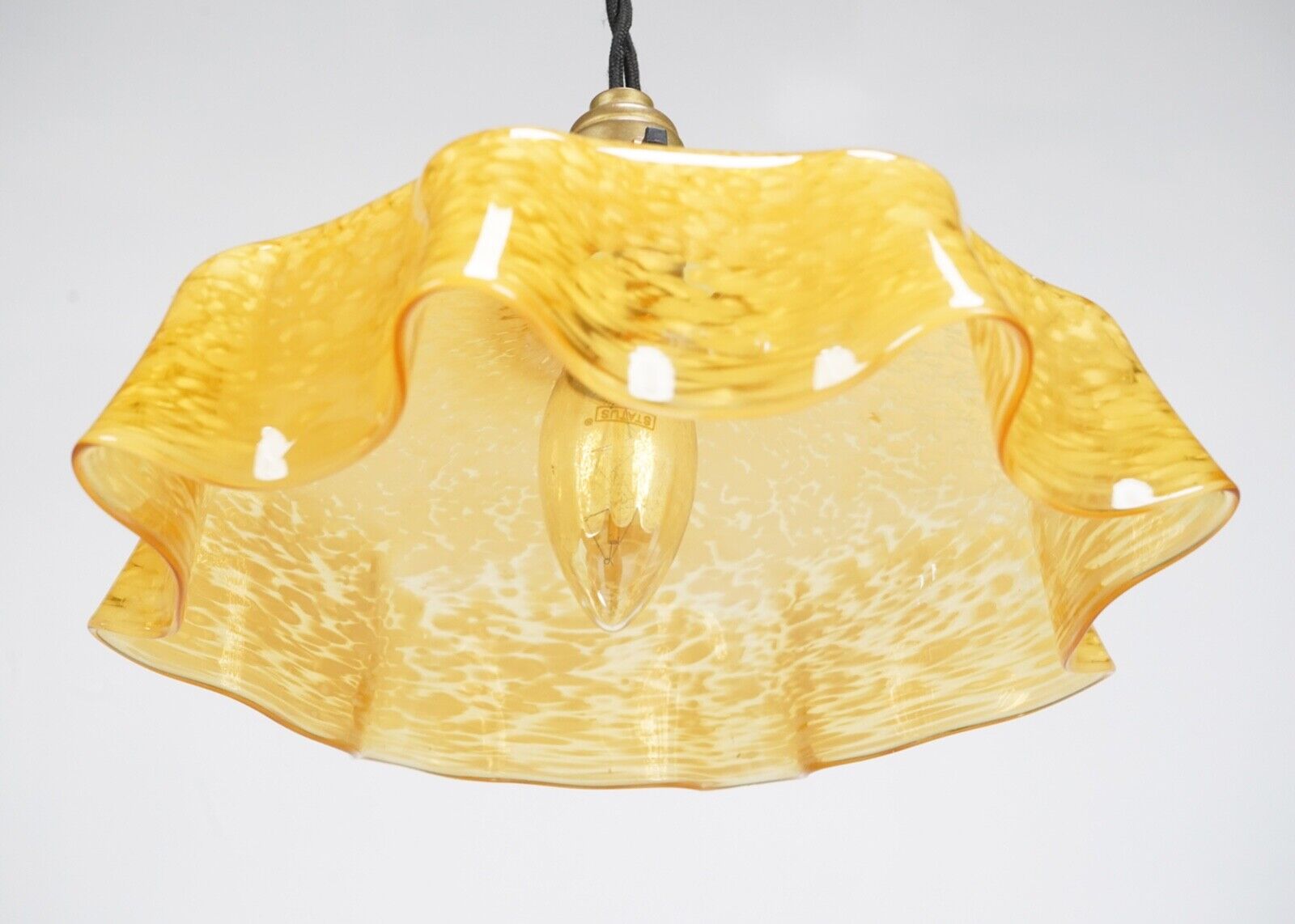French Yellow Glass Ribbon Edge Pendant Light – Stowaway London
