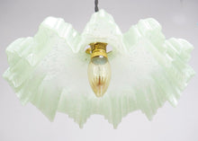 French Speckle Green Glass Snowflake Pendant Light