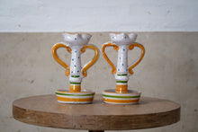 Pair Of Vintage Ceramic Italian Candle Sticks