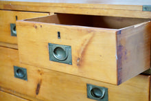 Antique Pine Military Campaign Chest Of Drawers