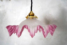 Vintage French Glass Pendant Light Shade Red