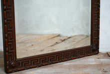 Antique English Mahogany Greek Key Frame Mirror