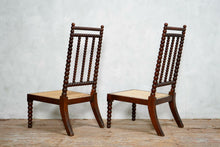 Pair of Antique English 19th Century Bobbin Turned Chairs