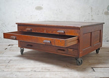 Pine Plan Chest - Map Chest On Casters Ideal Coffee Table