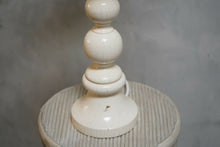 Vintage White Bobbin Turned Table Lamp