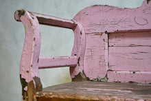 Vintage Pink Hungarian Rustic Bench