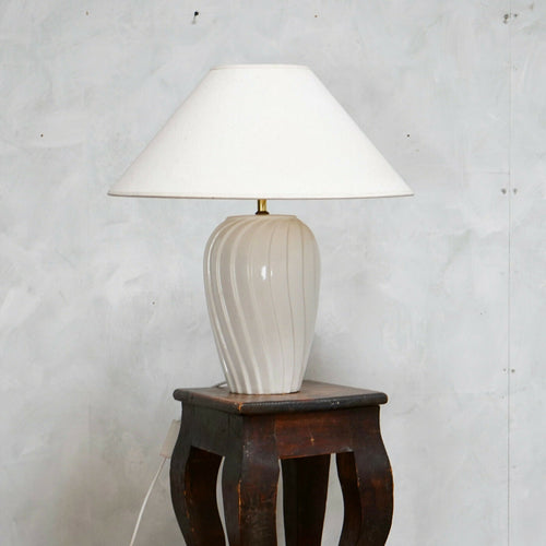 Vintage White Ceramic Table Lamp