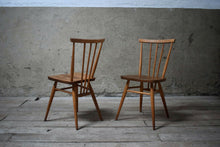 Vintage Ercol All Purpose Stick Back Blonde Elm Dining Chairs Set of 4- Blue Lab