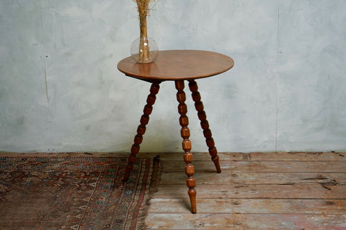 Antique Bobbin Turned Tripod Side Table