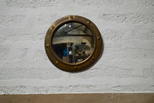 Antique Arts And Crafts Brass Frame Convex Mirror