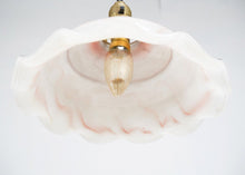 1950s French Red And White Glass Pendant Lights