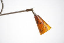 Pair of Danish Herstal Steel & Glass Floor Standing Lamps
