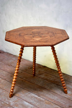 Antique Victorian Oak Bobbin Turned Tripod Side Table