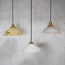 Vintage French Glass Pendant Light Shade Marbled