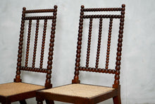 Pair of Antique English 19th Century Bobbin Turned Chairs