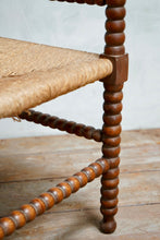 Antique Bobbin Turned Weaved Corner Seat