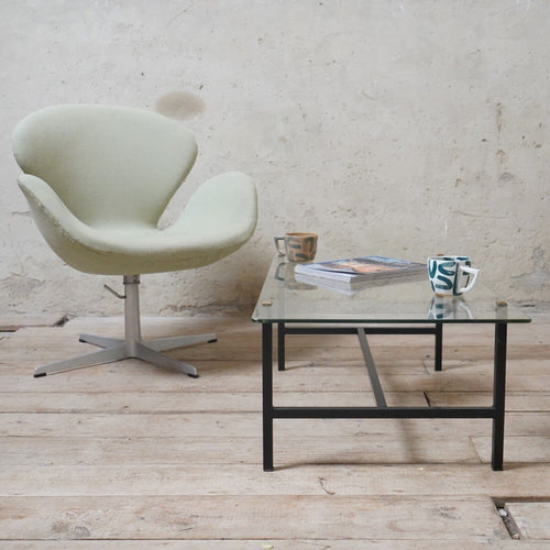 Pierre Guariche Black Metal & Glass Coffee Table