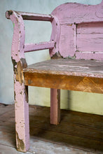 Vintage Pink Hungarian Rustic Bench