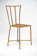 French Guilded Metal Faux Bamboo Chair