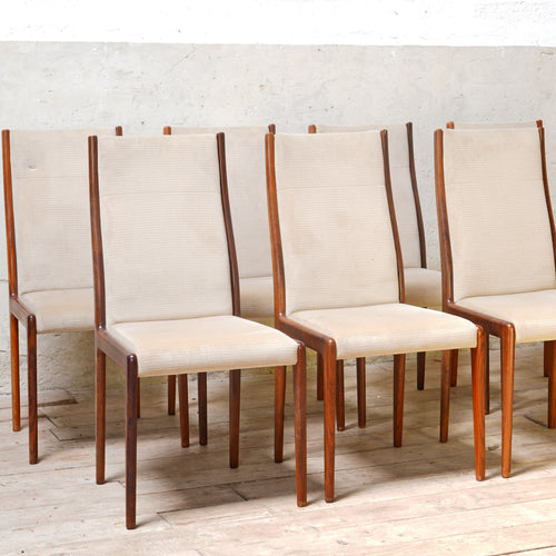 8 Mid-Century Rosewood Dining Chairs