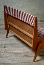 Mid Century Pinstripe Bench And Matching Chair