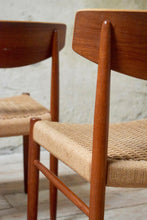 Vintage Teak Danish Papercord Dining Chairs by AM Mobler Model 501