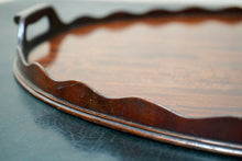 Vintage Wooden Kidney Shaped Tray With Scalloped Edge