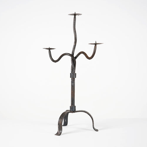 Forged Iron Free Form Candle Stand
