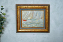 Vintage Oil Painting Of Sailing Ships