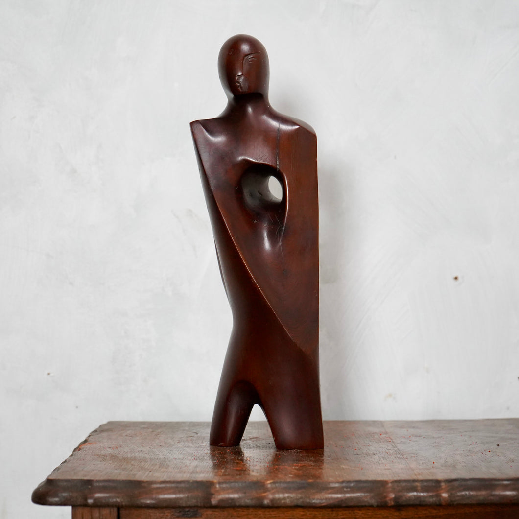 Mid 20th Century Abstract Carved Wooden Sculpture
