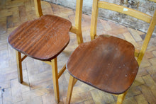 4 Vintage Oak Chaple Stacking Chairs