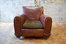 Pair Of Stunning Leather Vintage French Club Chairs