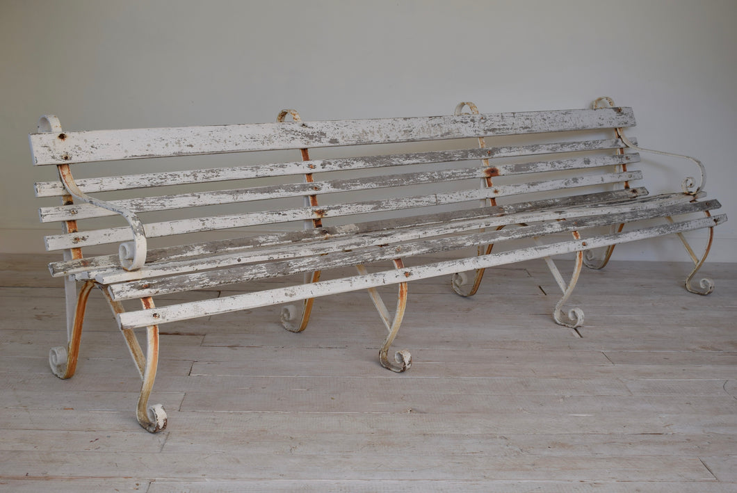 Antique 3 Meter Wrought Iron Garden Bench From Dover Port