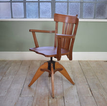 Vintage Oak Captain's Desk Chair