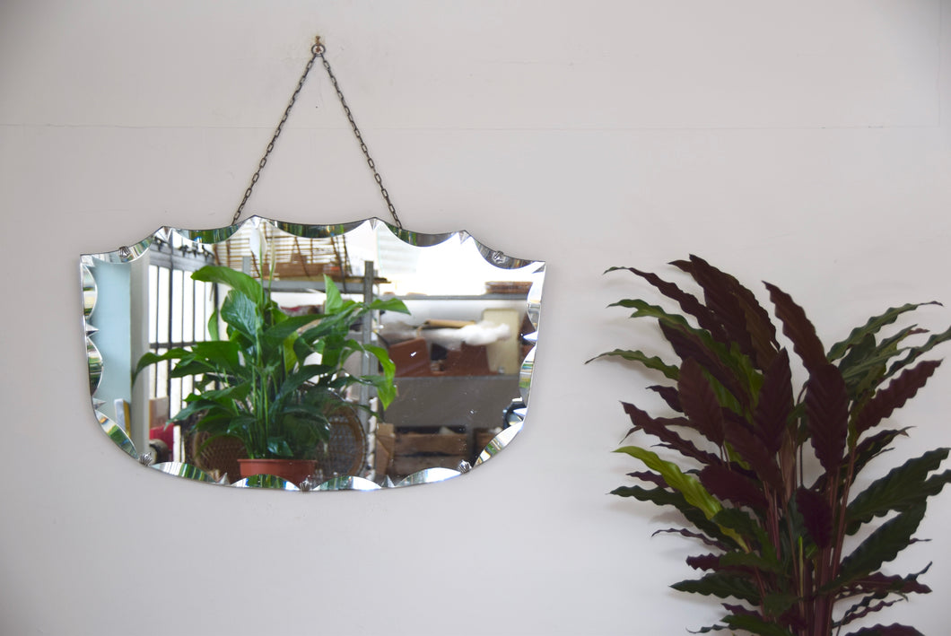 Frameless Bevelled Edged Mirror With Chain