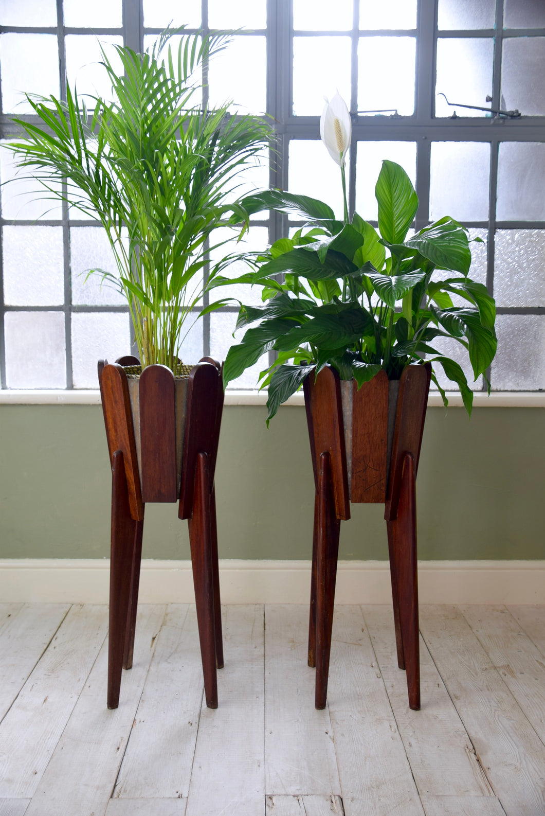 teak plant stand indoor Pair Of Mid Century Teak Plant Stands – Stowaway London